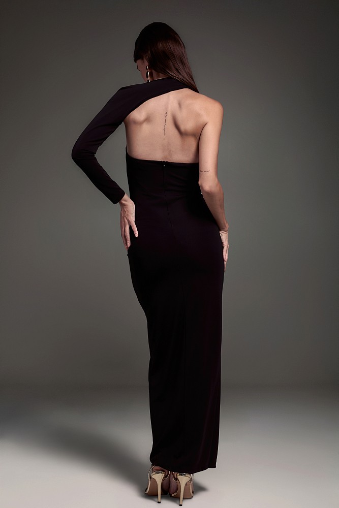 Maxi dress with one sleeve - Gold label
