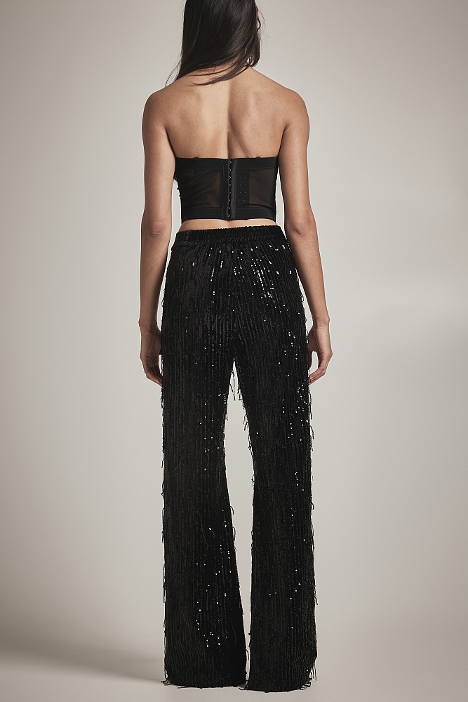 Bustier with applique beads - Gold label