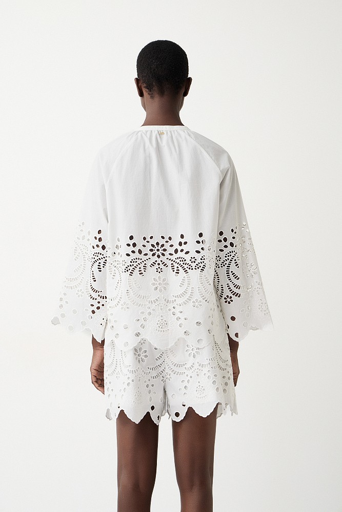 Cotton blouse with cut works