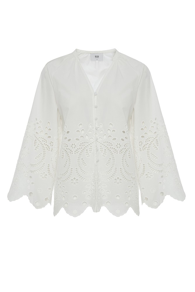 Cotton blouse with cut works