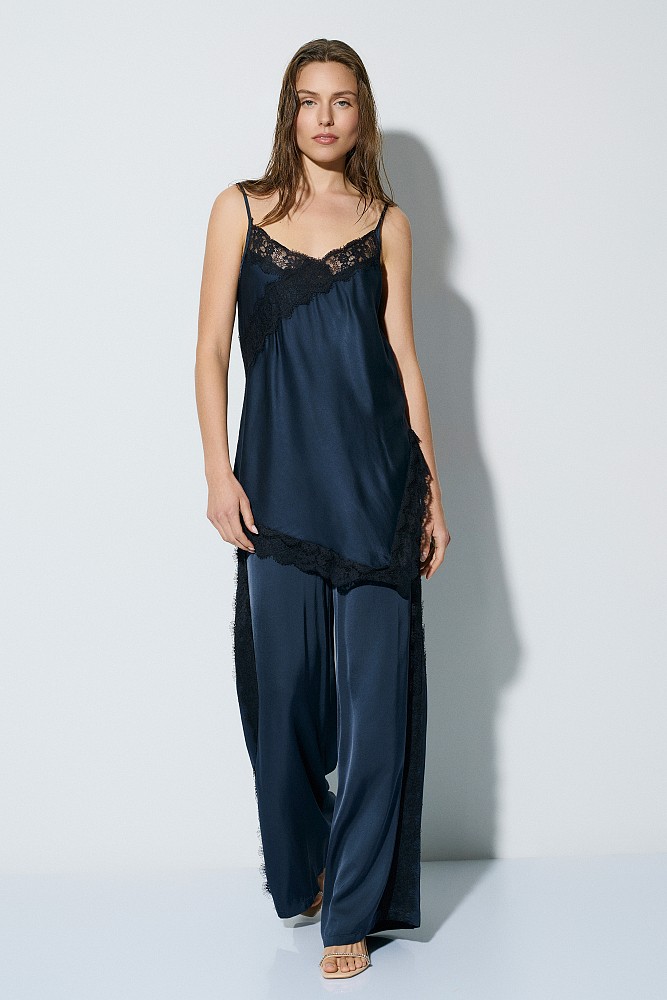Ασύμμετρο lingerie σατέν τοπ