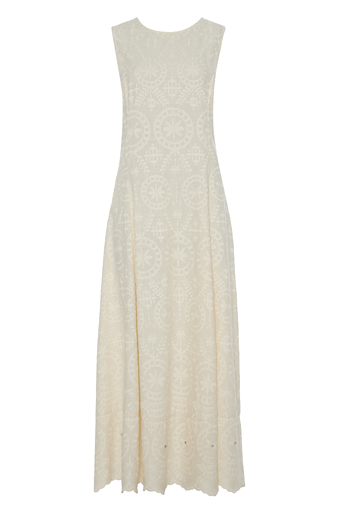 Vestido midi bordado