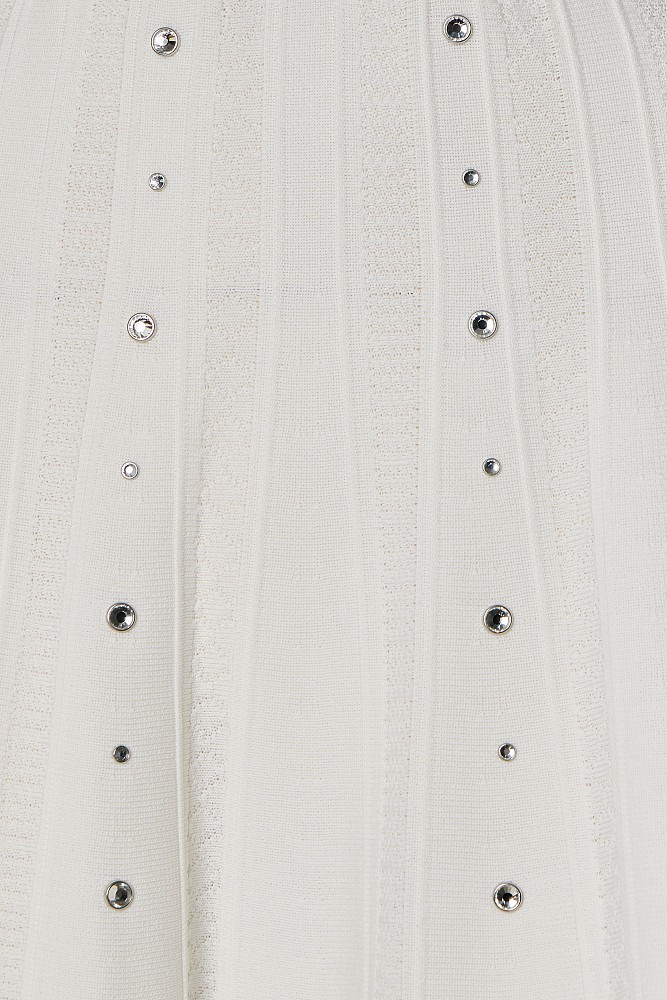 Mini knitted skirt with rhinestones
