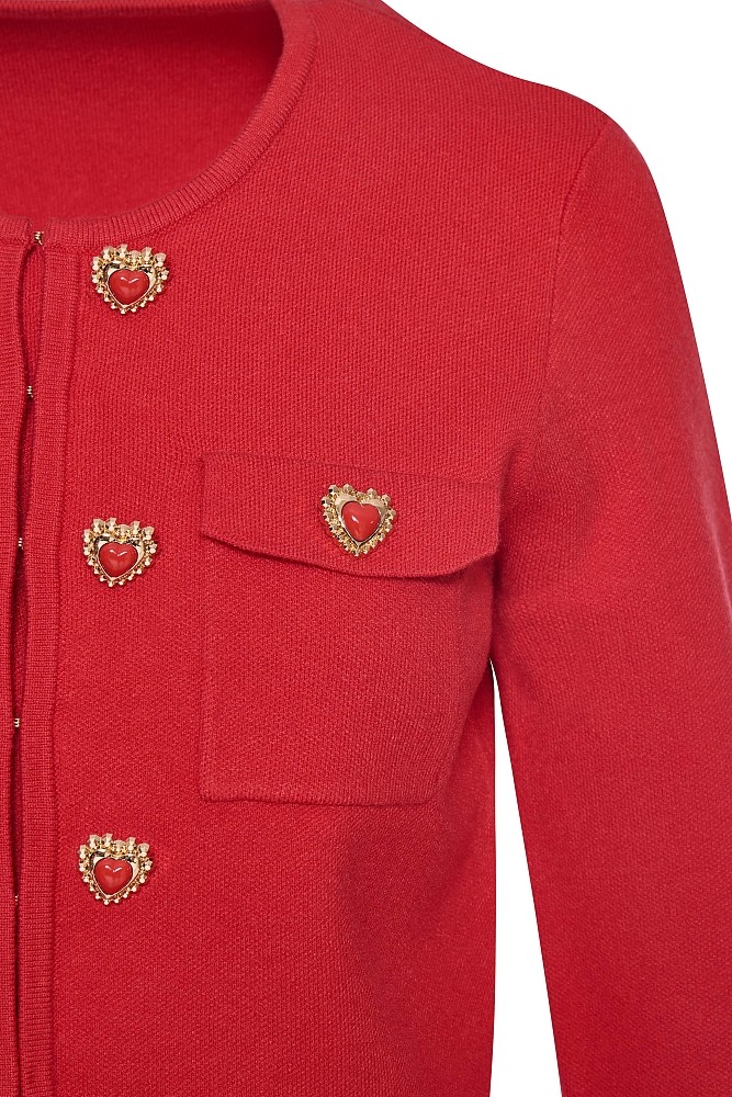 Knitted cardigan with decorative buttons