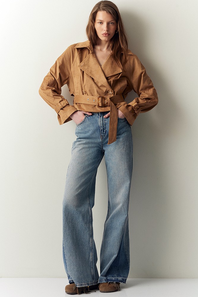 Suede embroidered jacket