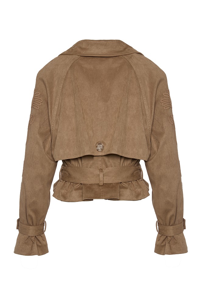 Suede embroidered jacket