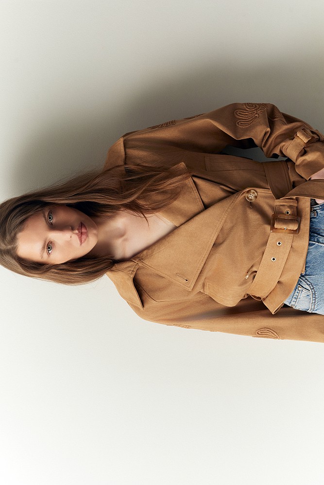 Suede embroidered jacket