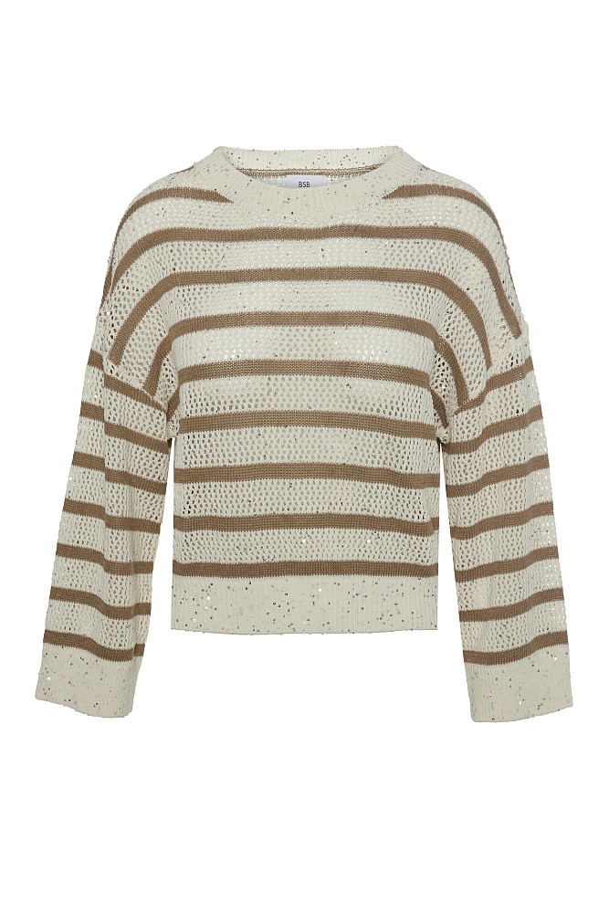 Striped sweater with sequined details
