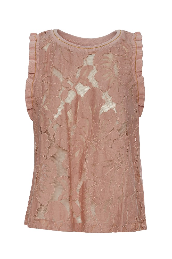 Blusa sin mangas transparente