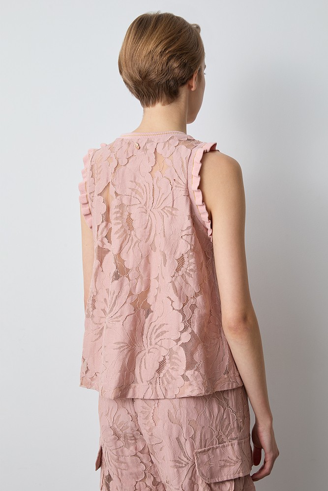 Blusa sin mangas transparente