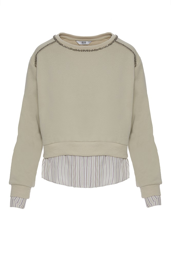 Sweatshirt in fabric combination