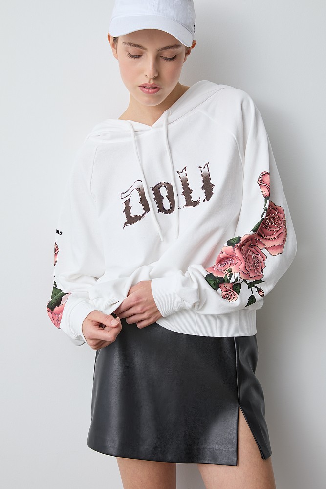 Hoodie in floral print