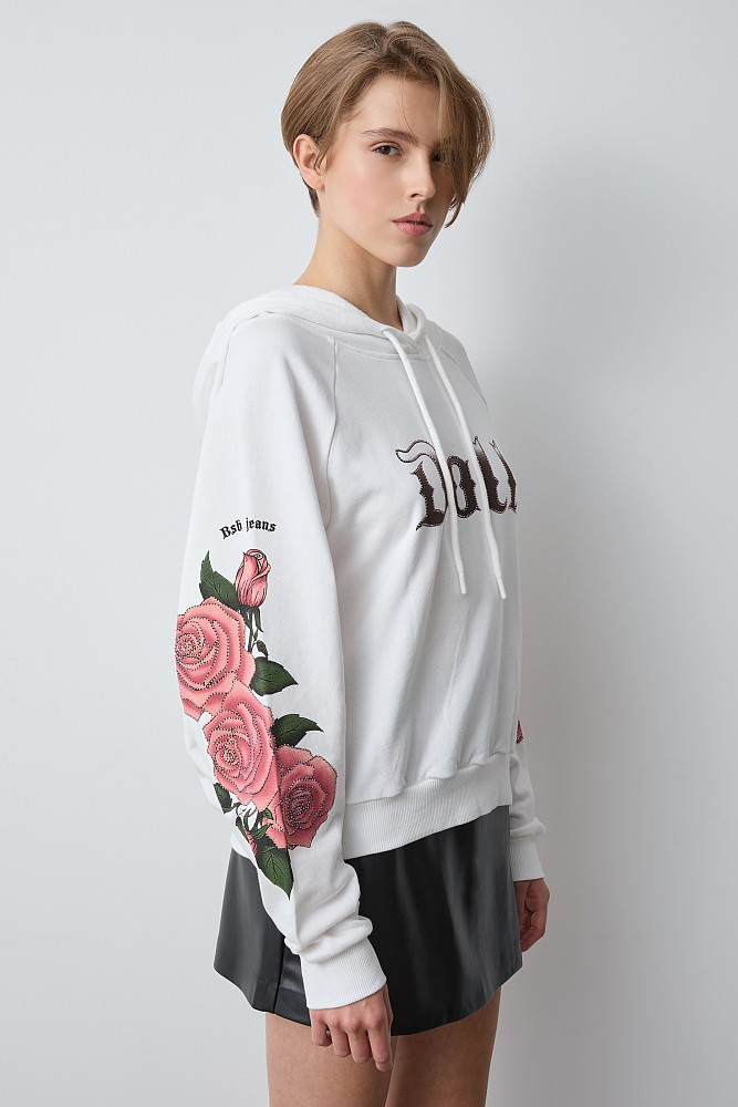 Hoodie in floral print