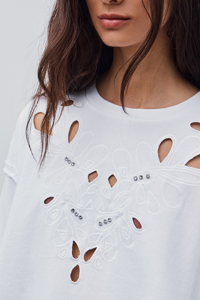 Sweatshirt with embroidered detail