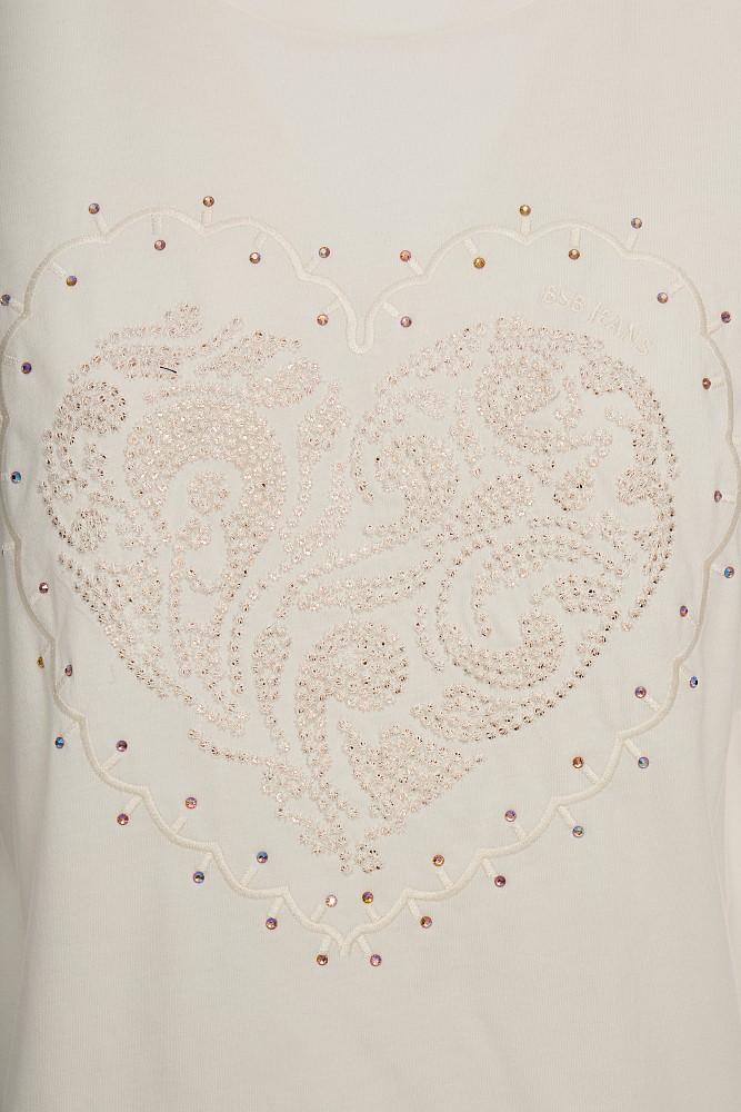 Embroidered blouse with short sleeves