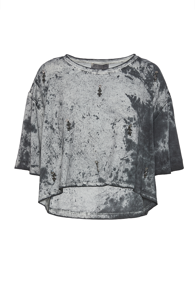 Tie-dye t-shirt with rhinestones