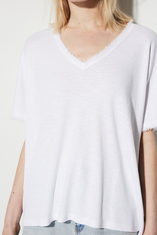 Basic oversized V-neck top