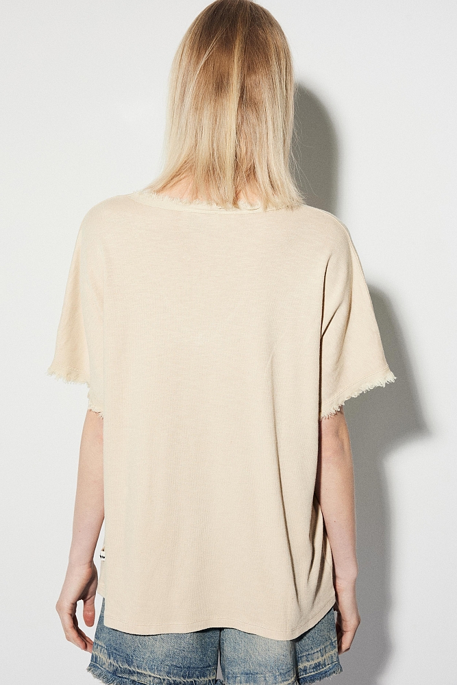 Βασικό oversized V-neck τοπ