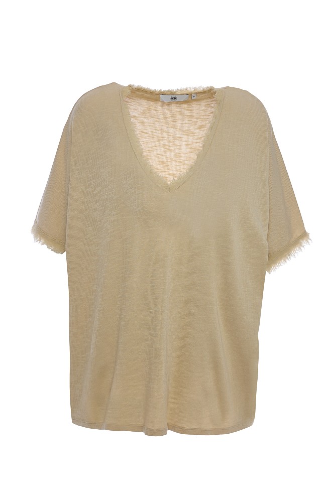 Βασικό oversized V-neck τοπ