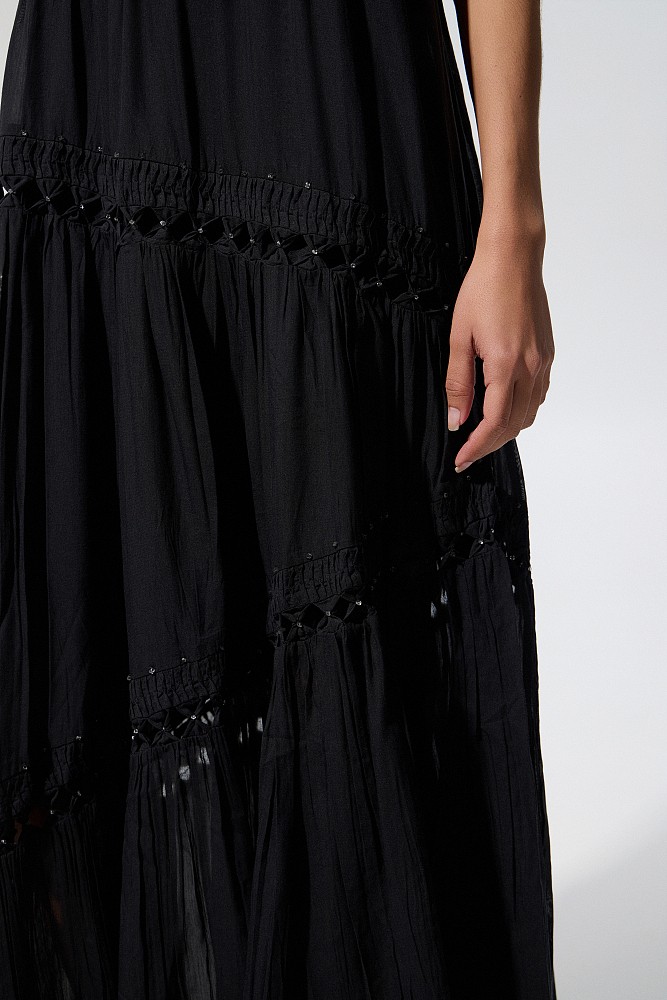 Maxi dress with decorated details