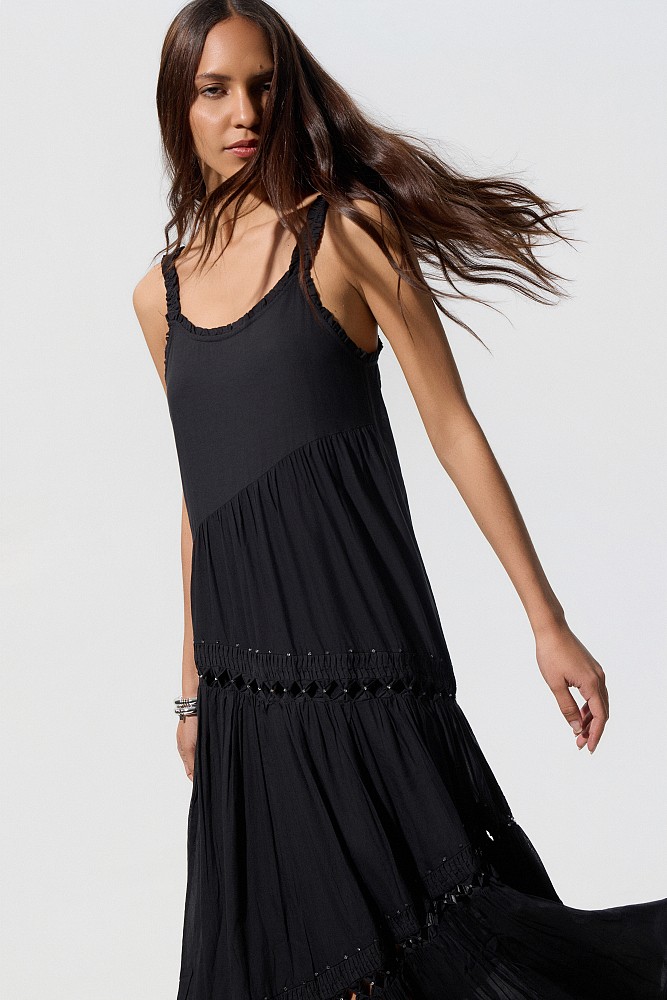 Maxi dress with decorated details
