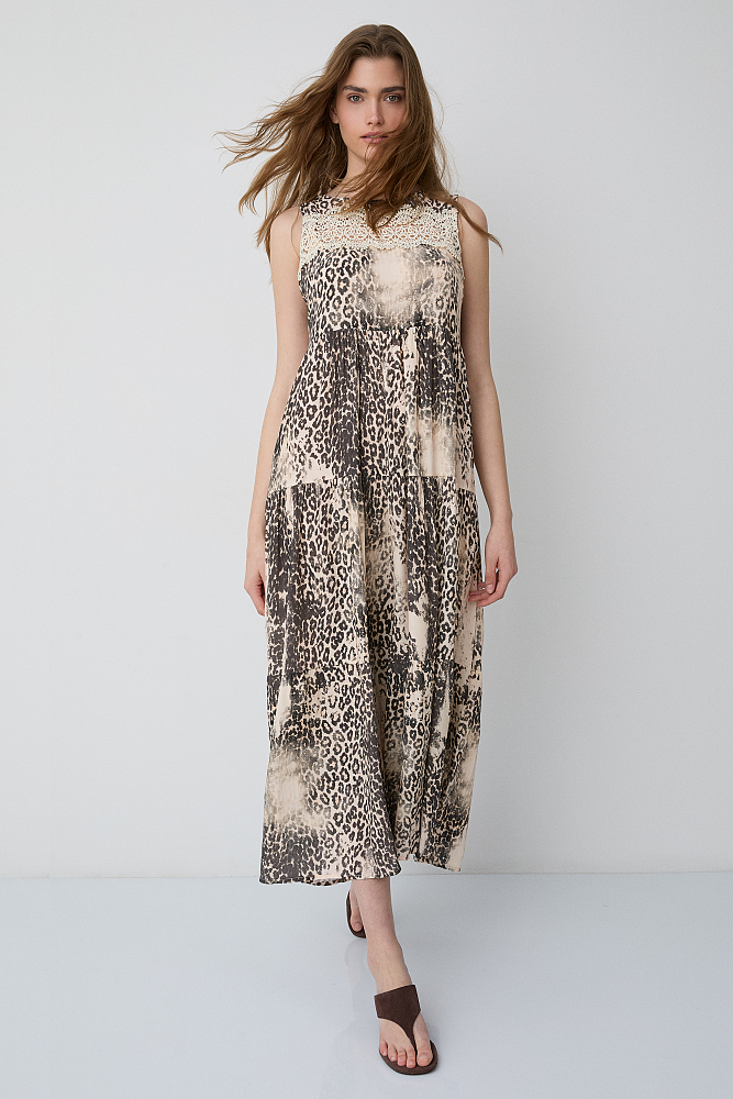 Rochie lungă cu animal print