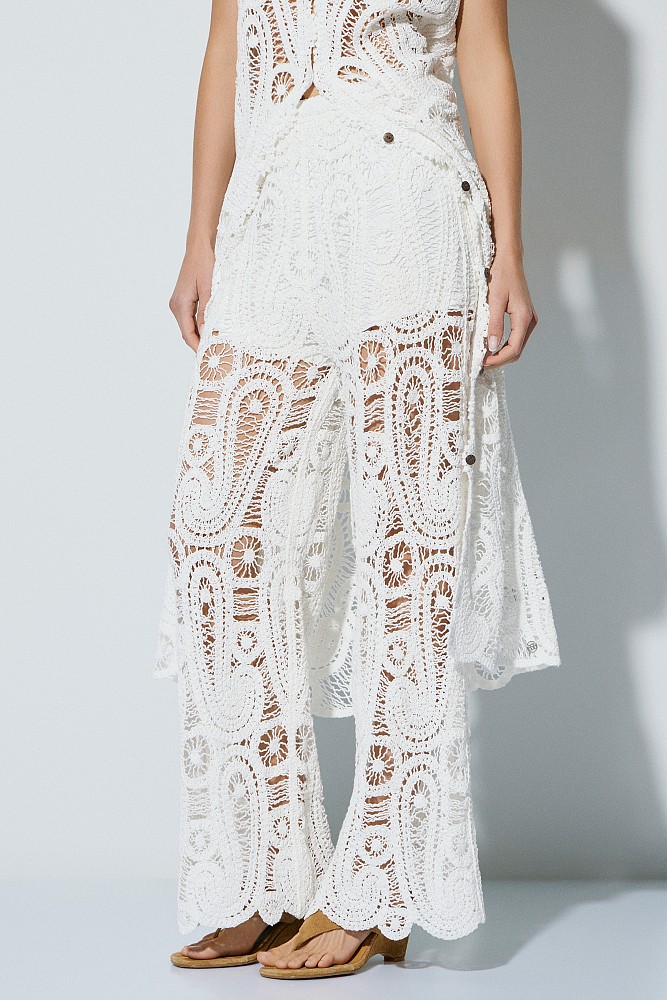 Pantalones de punto con aberturas