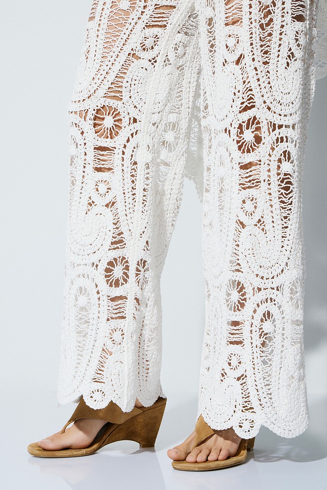 Pantalones de punto con aberturas