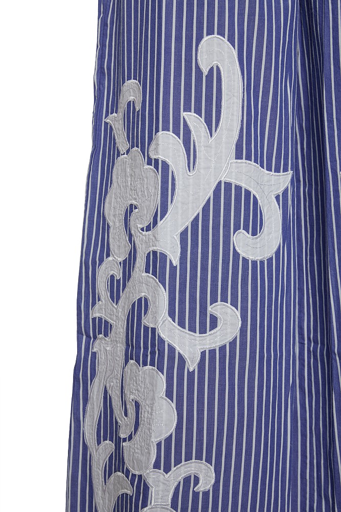 Striped embroidered trousers