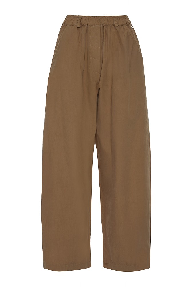 High-waisted poplin trousers