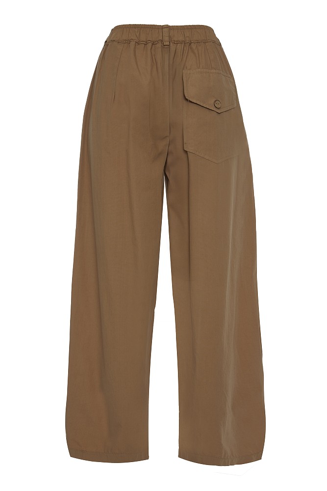 High-waisted poplin trousers