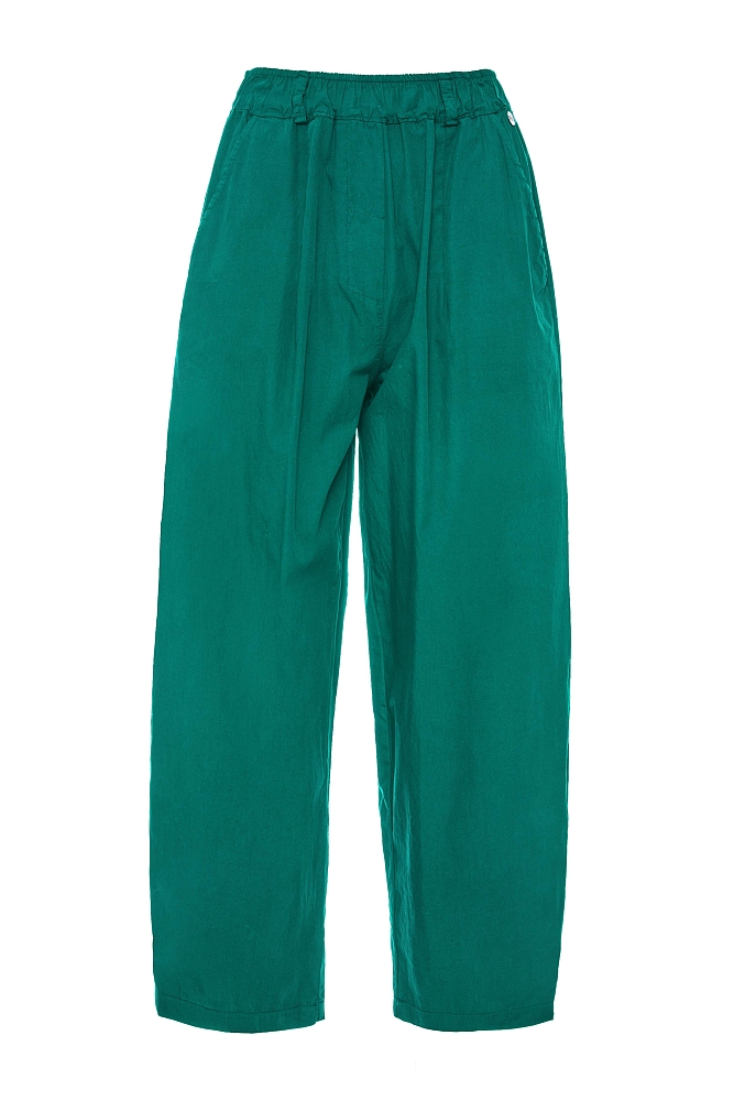 High-waisted poplin trousers