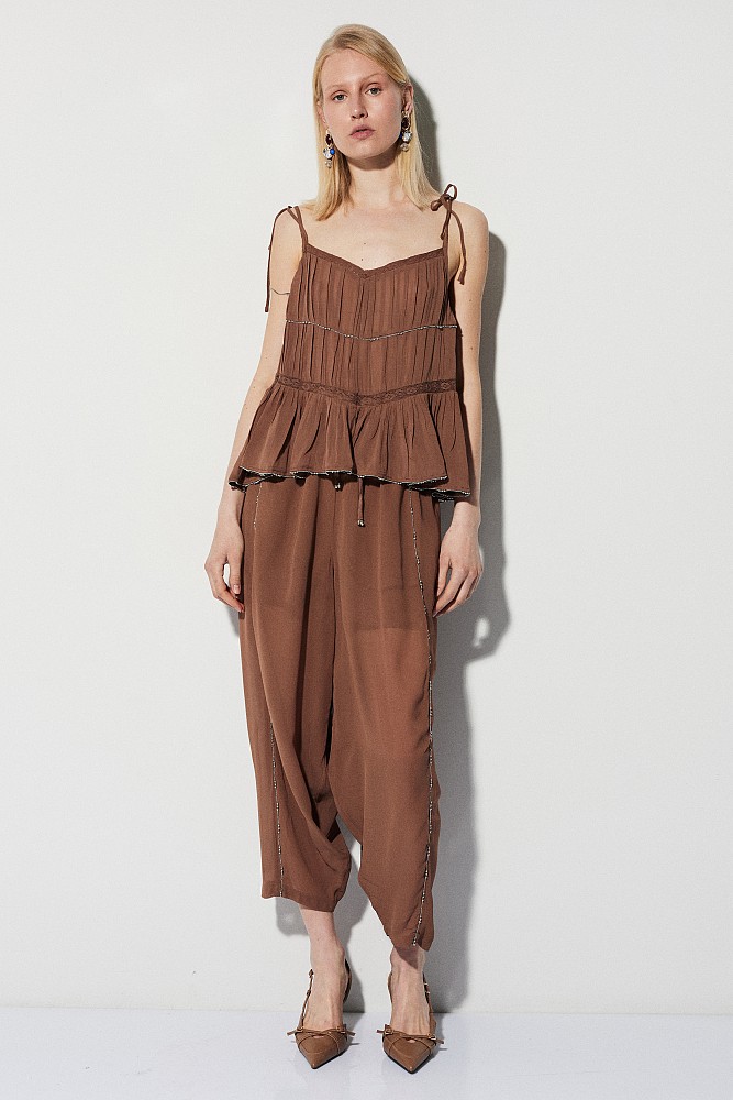 High-waisted balloon trousers