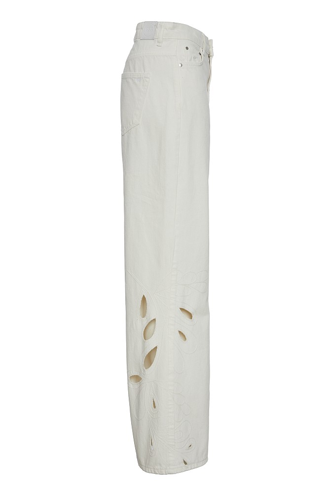 Blugi Erika wide leg, detaliu cu broderie