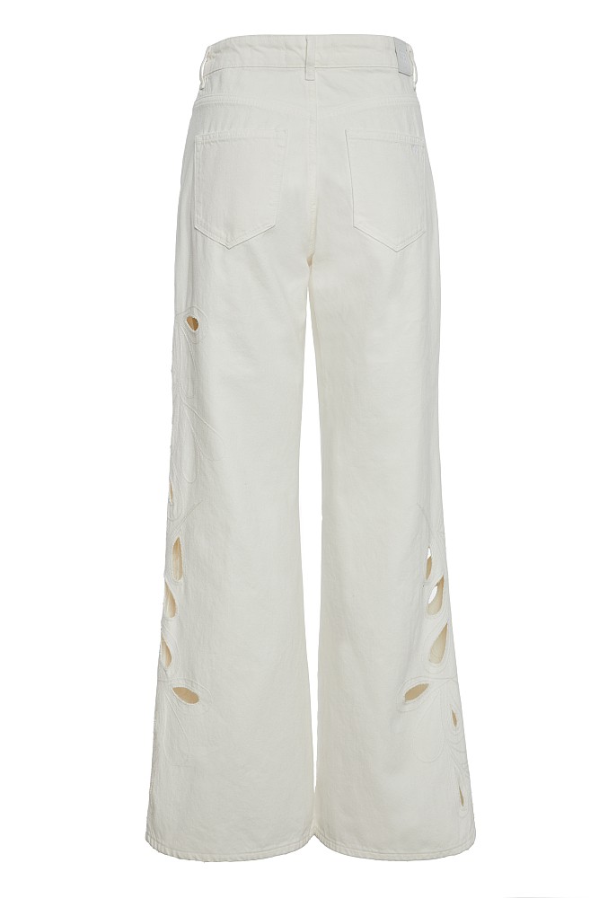 Blugi Erika wide leg, detaliu cu broderie