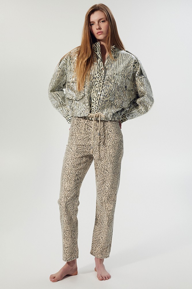 Mandy straight leg animal print jeans