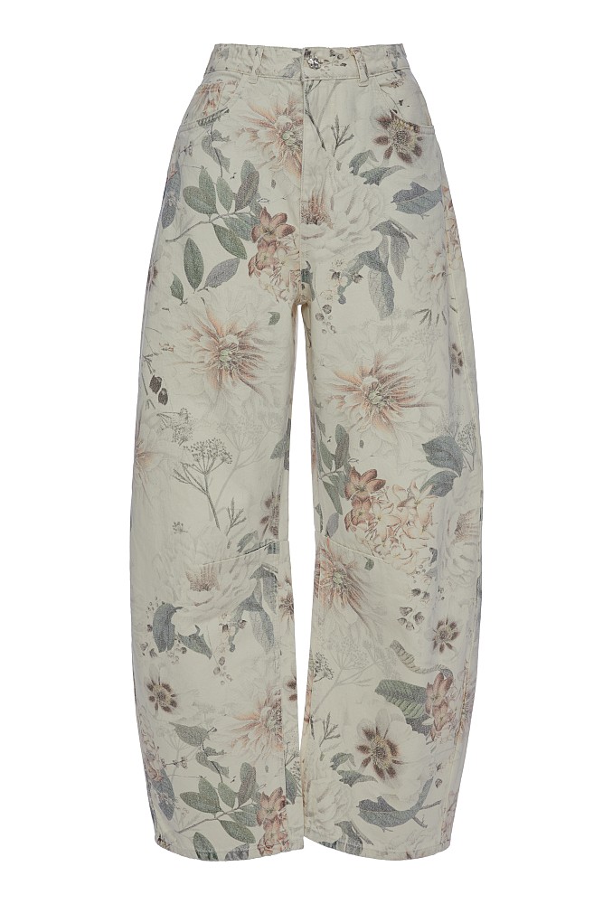 Blugi Dione balloon cu print floral