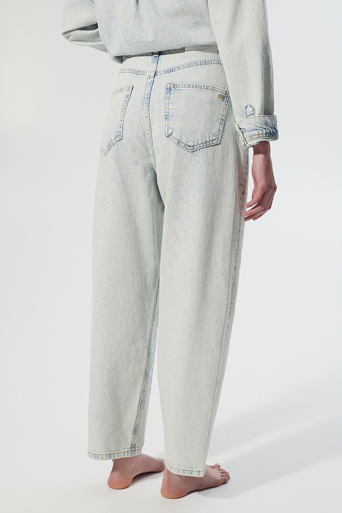 Pantalones vaqueros de pierna ancha con pedrería Tania