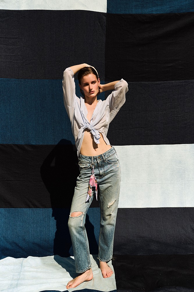 Mandy straight jeans with scarf