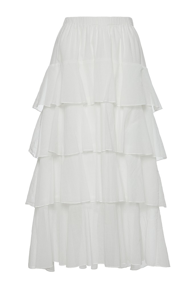 Midi skirt with ruffles
