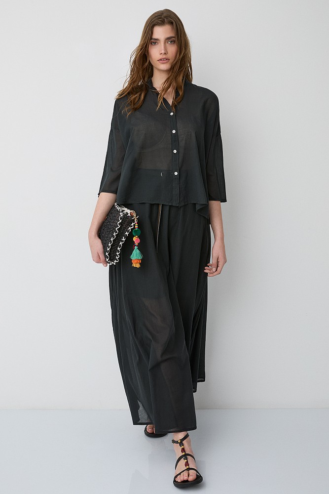 High-waisted maxi skirt