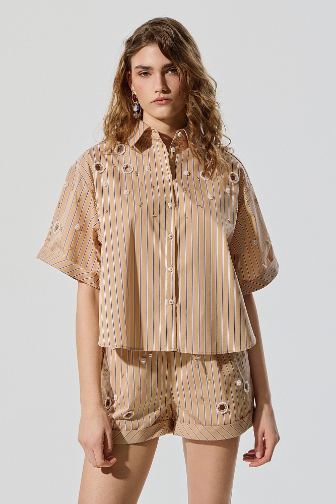 Striped shirt with decorated details