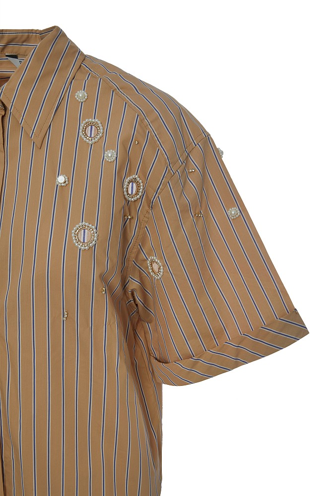 Striped shirt with decorated details