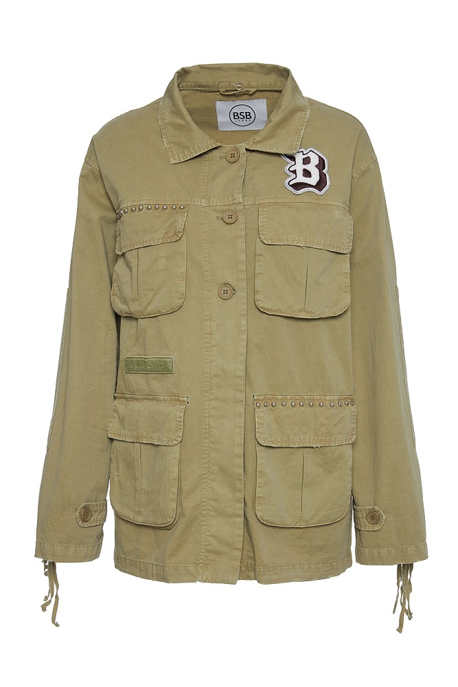 Jacket with print and studs