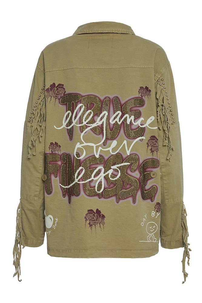 Jacket with print and studs