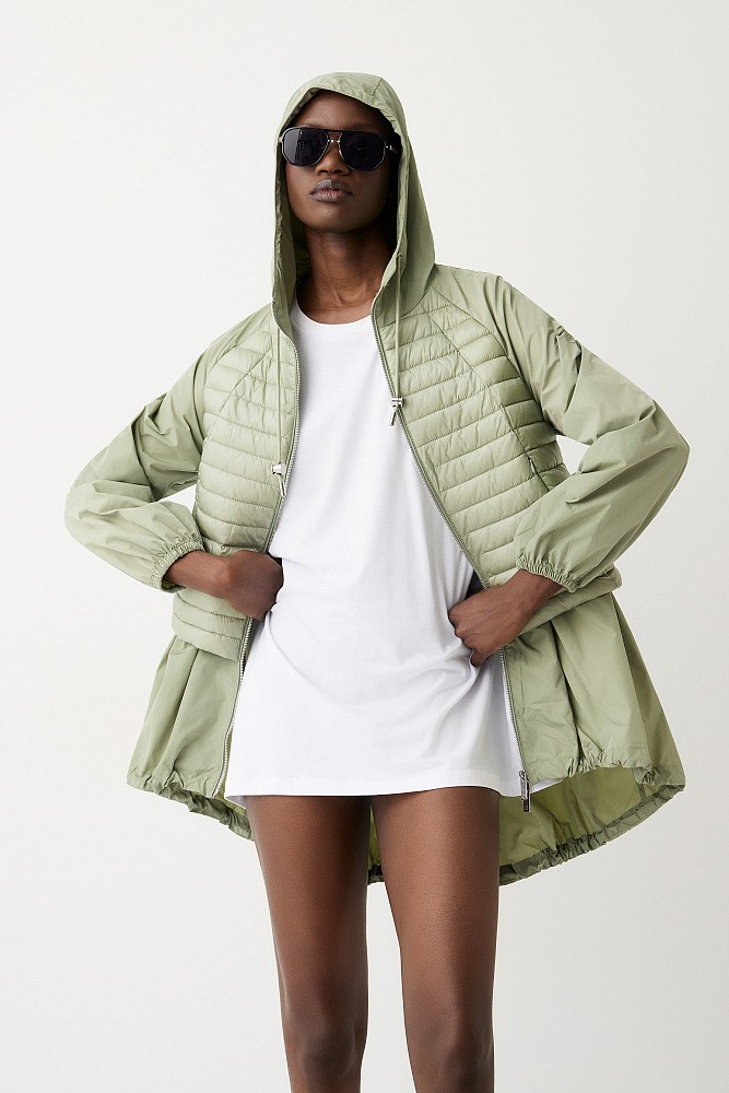 Puffer jacket με συνδυασμό υφασμάτων