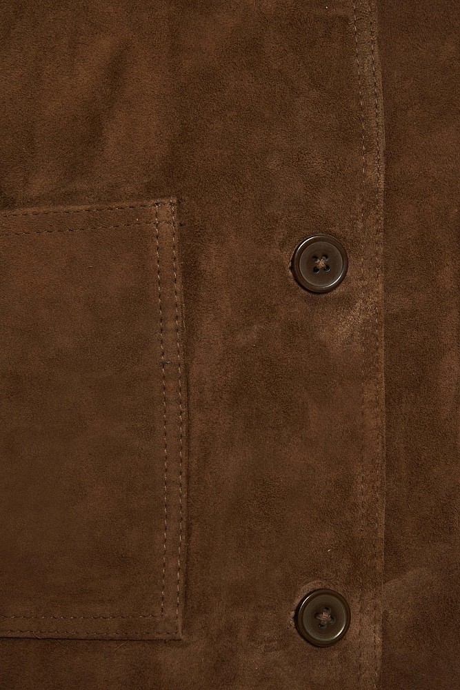 Suede bomber jacket with collar