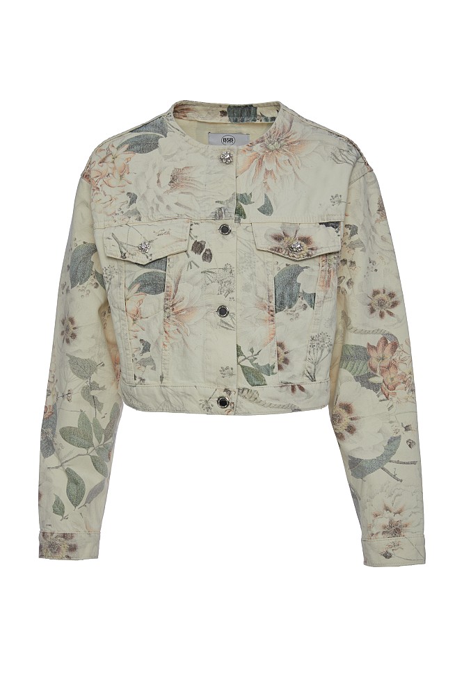 Chaqueta vaquera floral