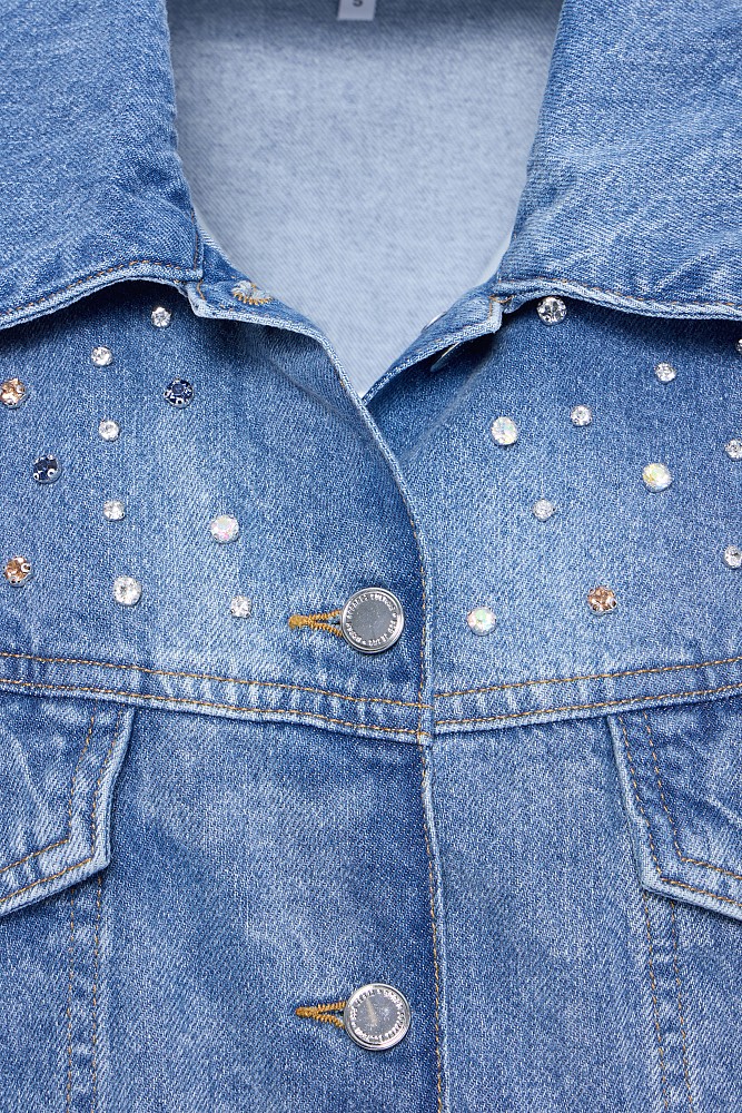 Denim τζάκετ με στρας