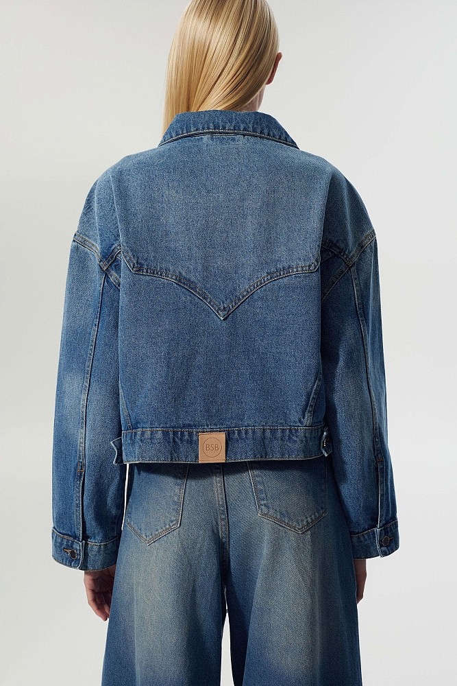 Denim τζάκετ με στρας